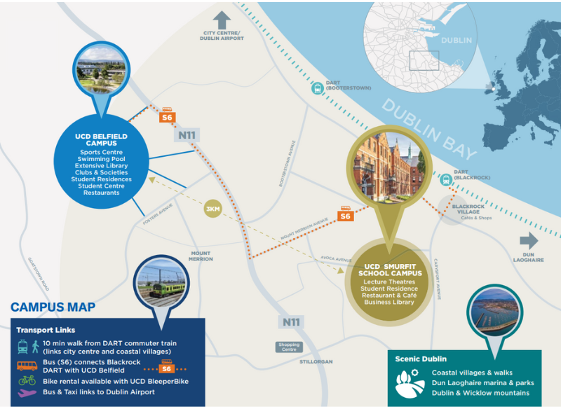 UCD Belfield_UCD Smurfit campus locations